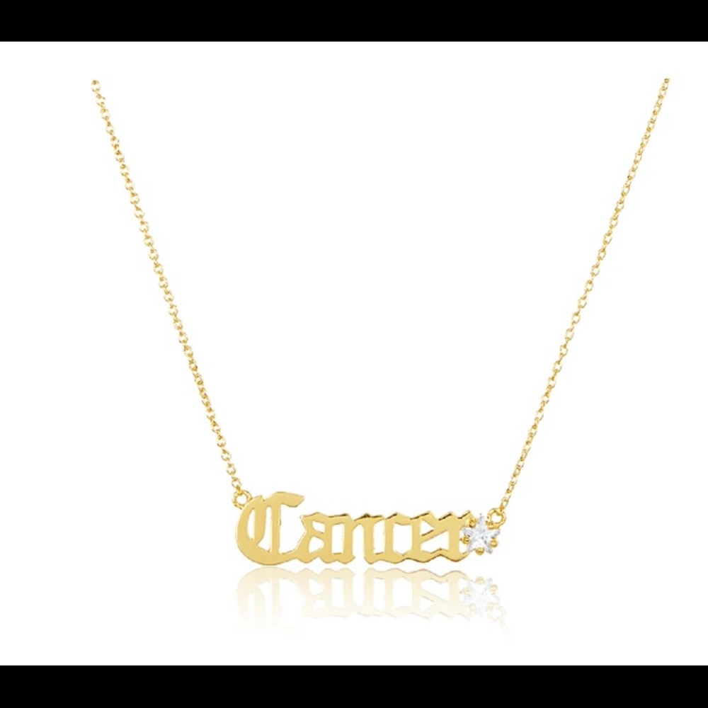 Zodiac Script Necklace- Cancer- by Melinda Maria